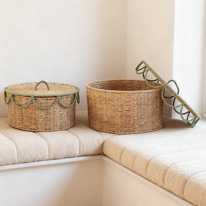 Handcrafted Vintage-Style Storage Basket Acalora