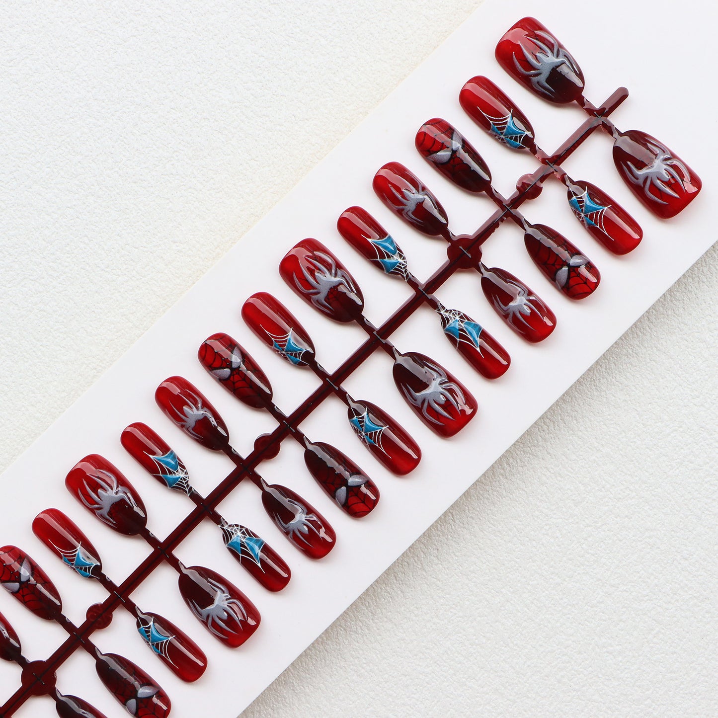 Thematic Spider-Man Inspired Press-On Nail Art Set Acalora