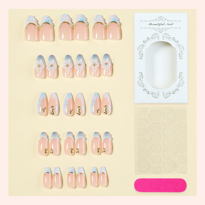 Decorative Press-On Nail Art Set with Elegant Floral Design Acalora