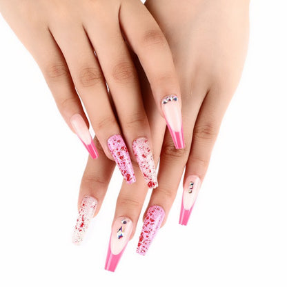 Glamorous artificial nails with glitter accents Acalora