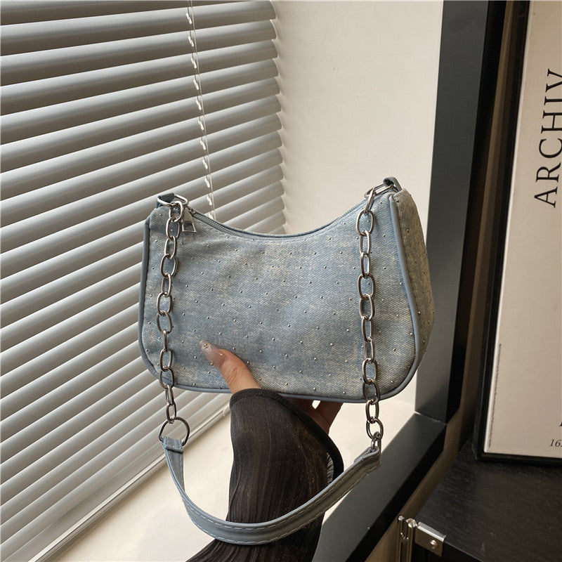 Vintage-Inspired Denim Hobo Bag Acalora