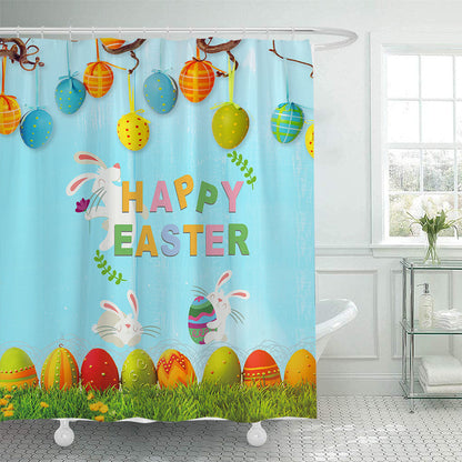 Whimsical Bunny Print Shower Curtain