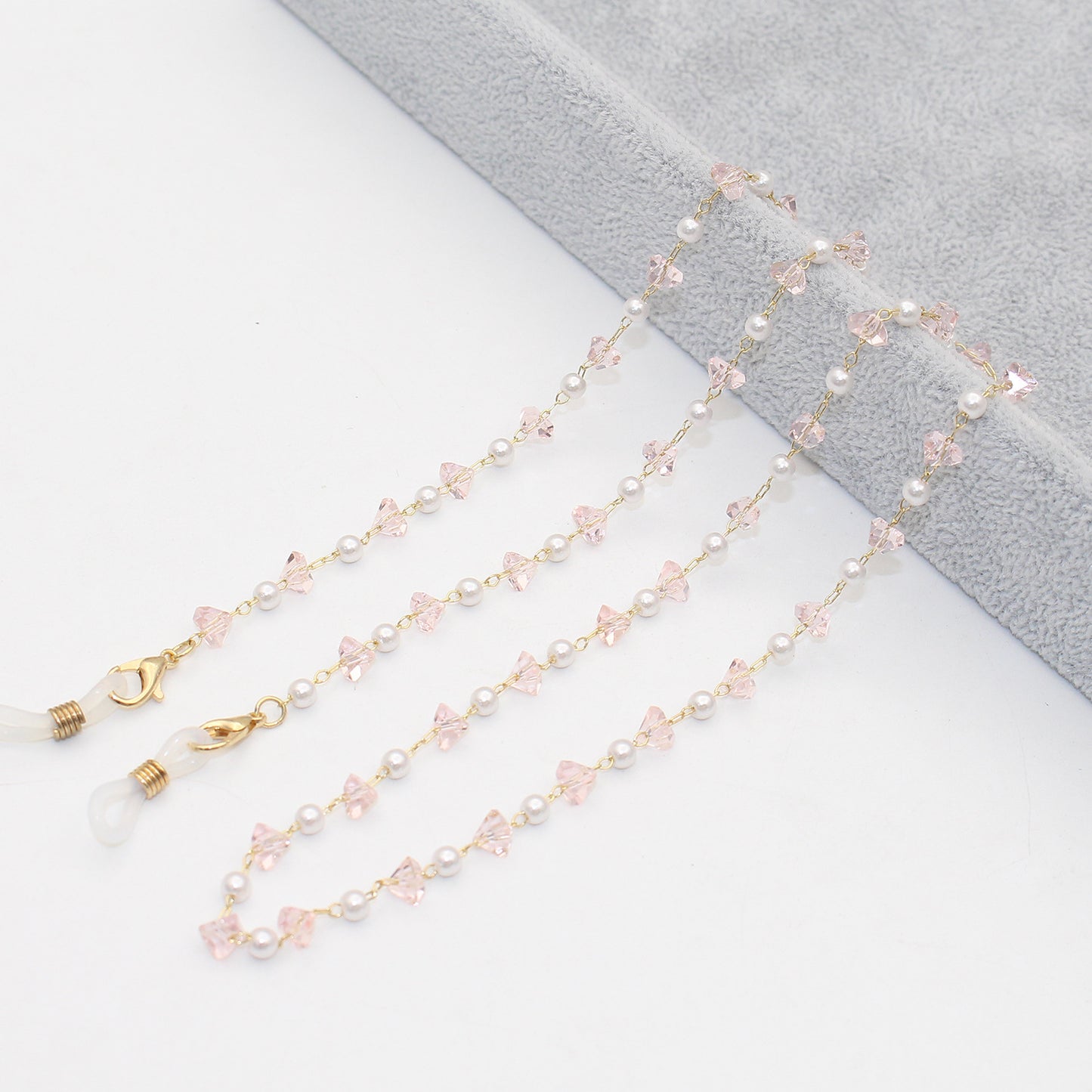 Stylish Pearl and Crystal Eyewear Chain Acalora
