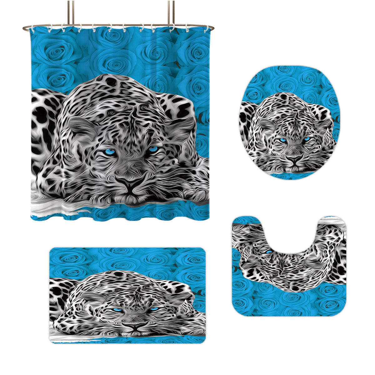 Artistic Floral Theme Bathroom Décor Set