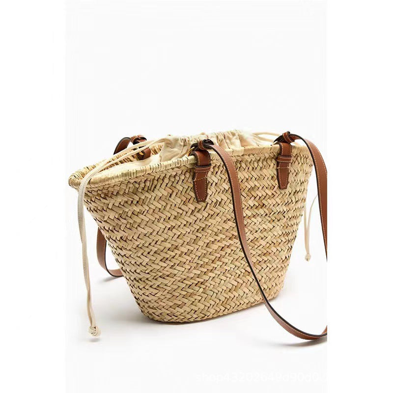 Women's Hand-knotted Basket Bag with Adjustable Leather Strap Karnz
