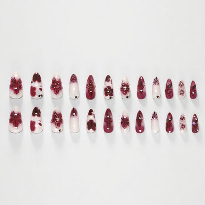 Floral 3D Press-On Nail Set Acalora