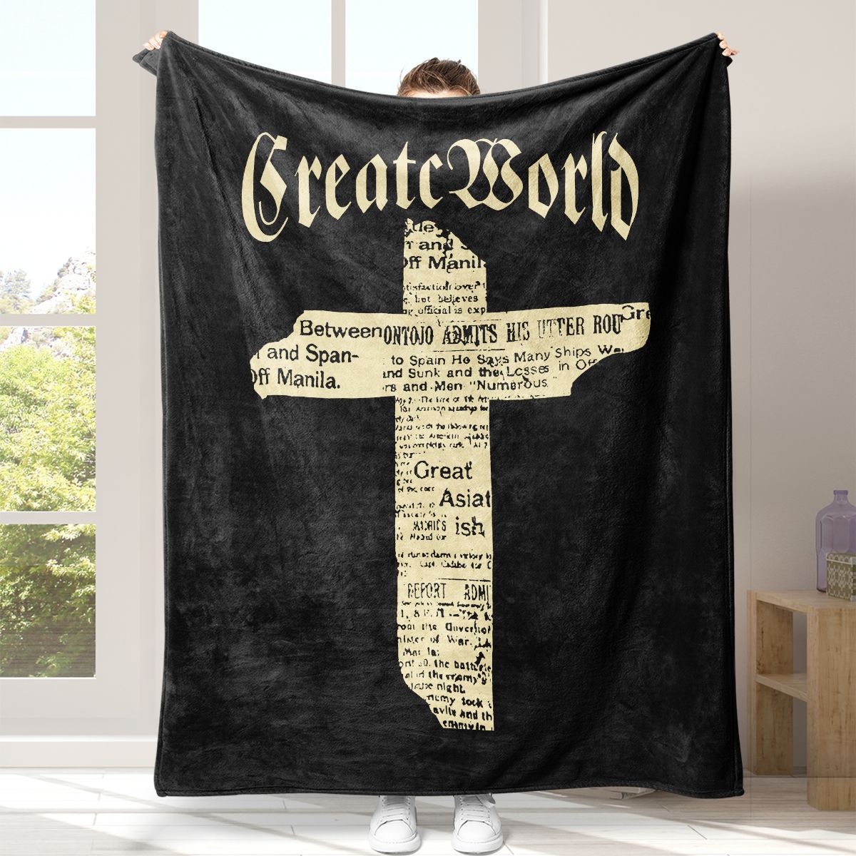 Graphic Print Plush Blanket