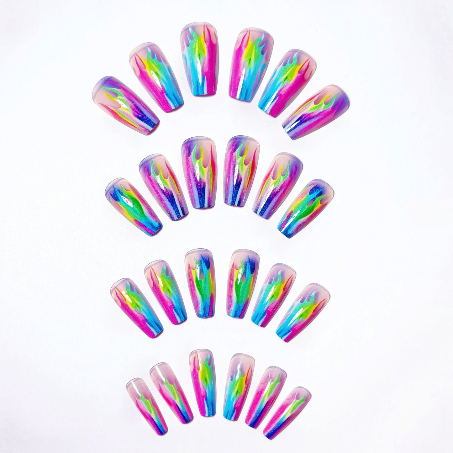 Artistic Flame-Effect Nail Design Acalora