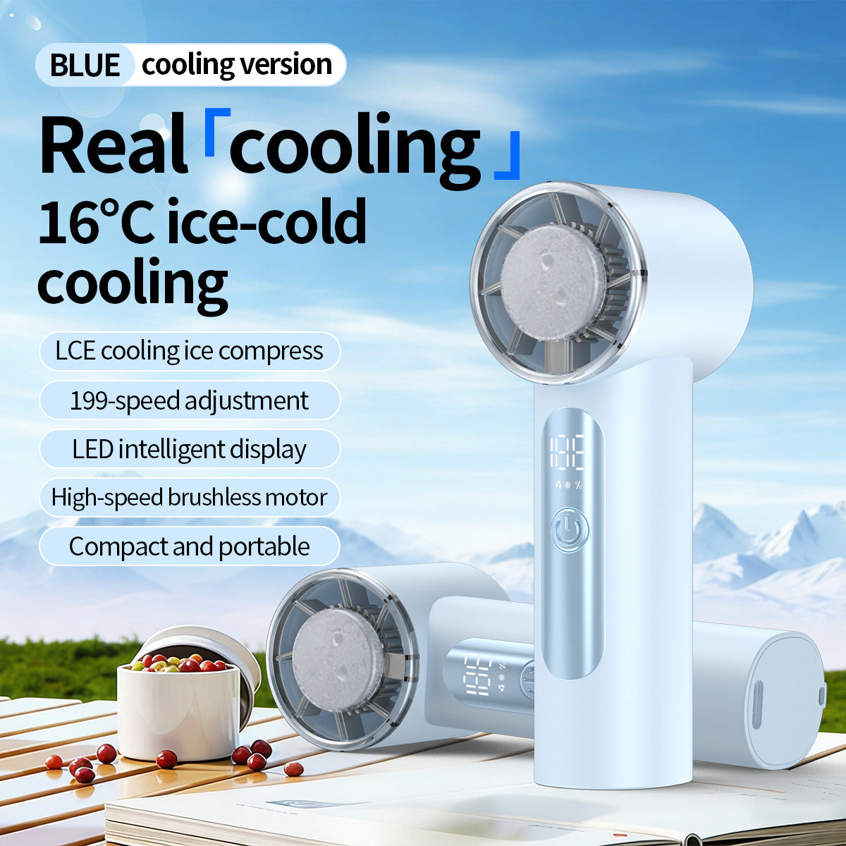 Unisex Portable Ice-Cooling Handheld Fan Bowlift