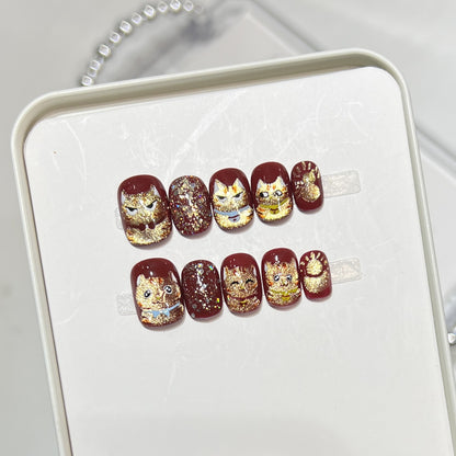 Decorative Cat-Themed Nail Art Set Acalora