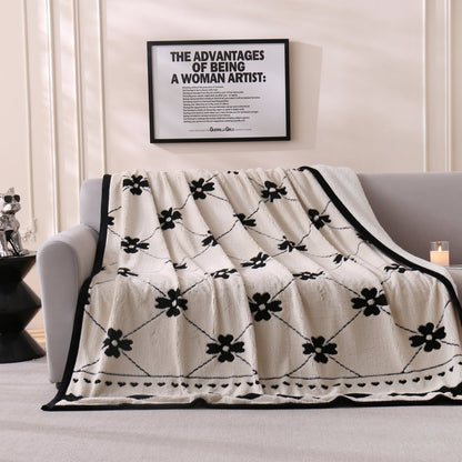 Chic Floral Pattern Throw Blanket