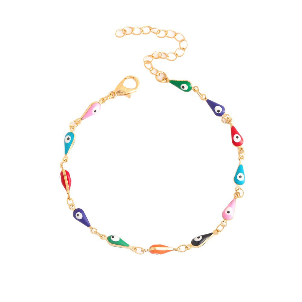 Colorful Evil Eye Charm Anklet Acalora 1788164324