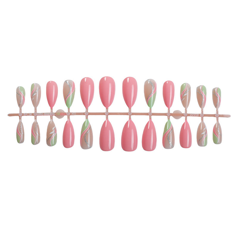 Premium Artistic Press-On Nail Set with Elegant Floral Designs Acalora