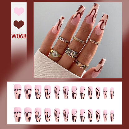 Nail set with elegant curved design Acalora
