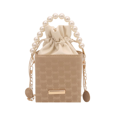 Elegant Pearl-Handled Mini Bucket Bag Acalora