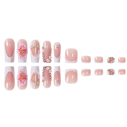 Floral Accent Press-On Nail Art Set Acalora