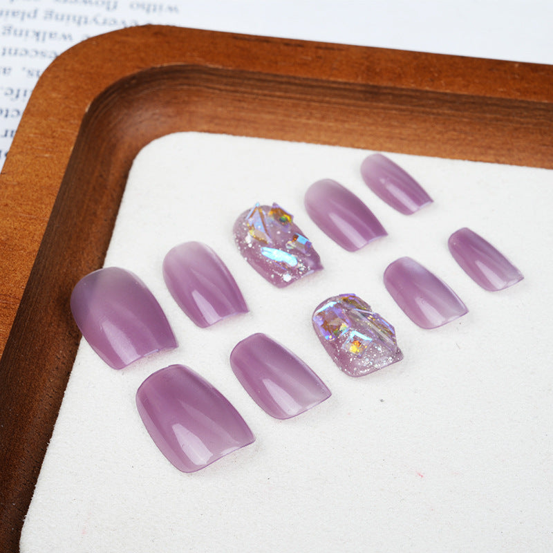 Premium Press-On Nail Set with Glossy and Glitter Accents Acalora