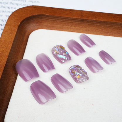 Premium Press-On Nail Set with Glossy and Glitter Accents Acalora