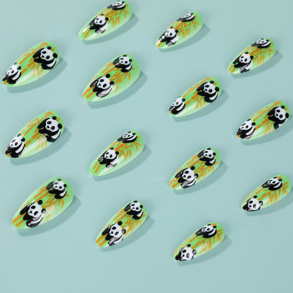 Nail art with cute panda design Acalora