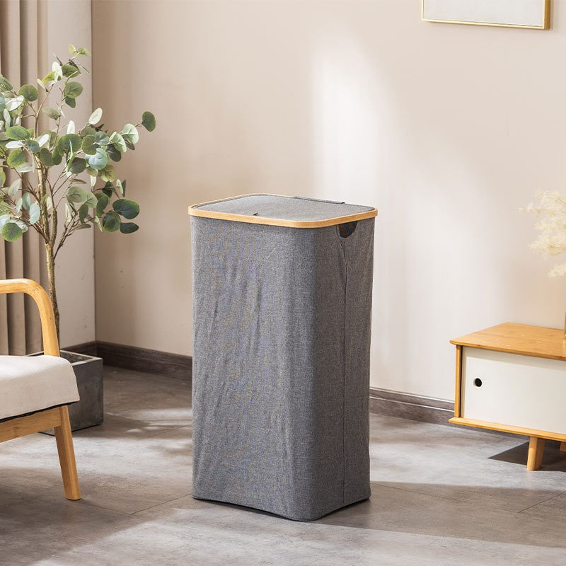 Laundry basket with removable lid and bamboo frame Acalora