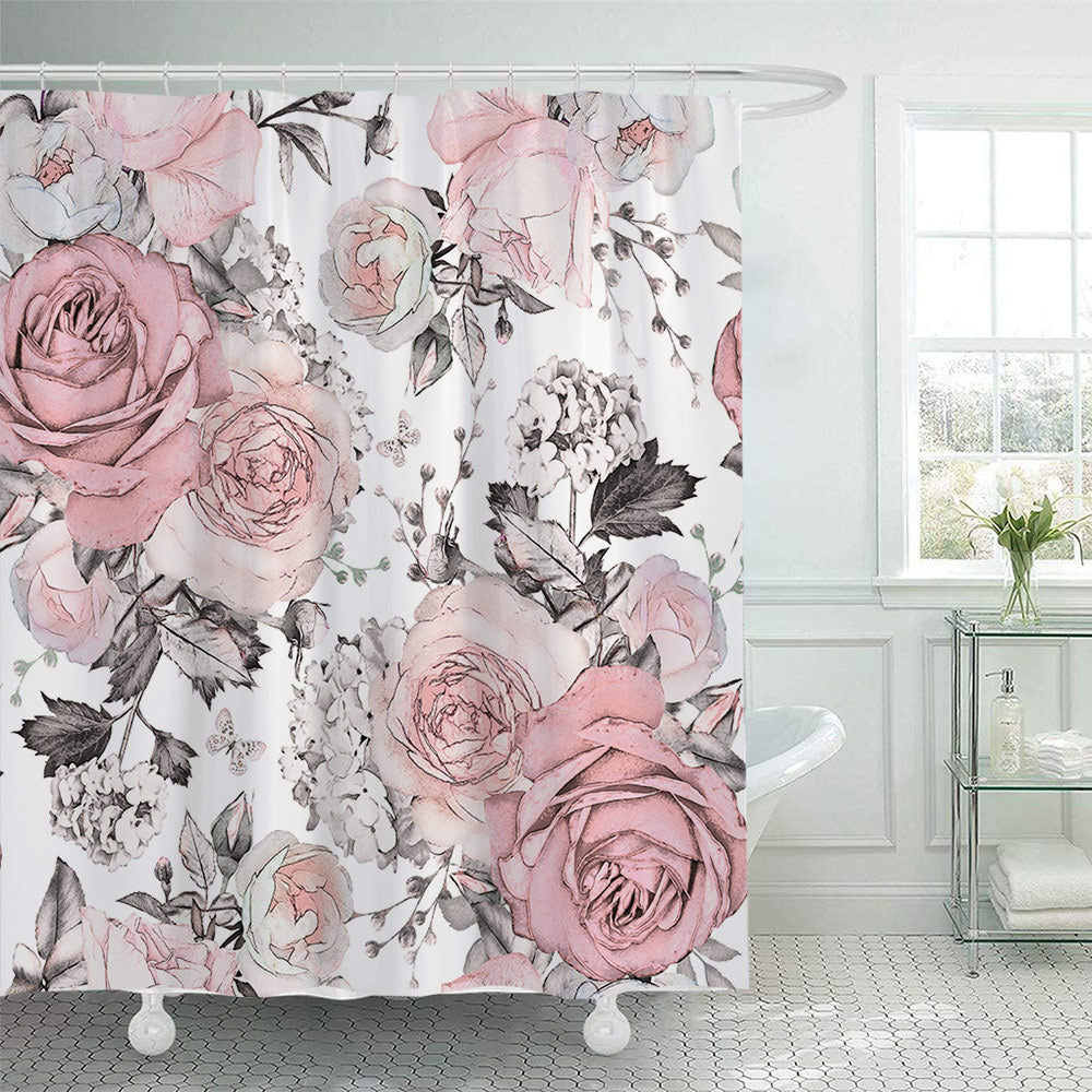 Floral Print Shower Curtain