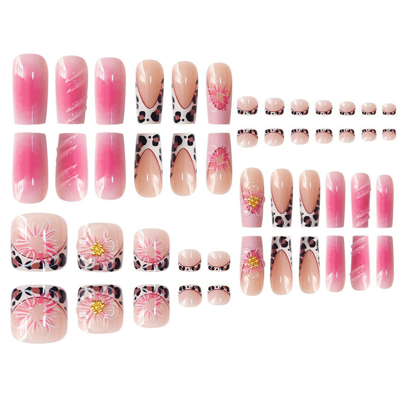 Artistic Floral Press-On Nail Art Acalora