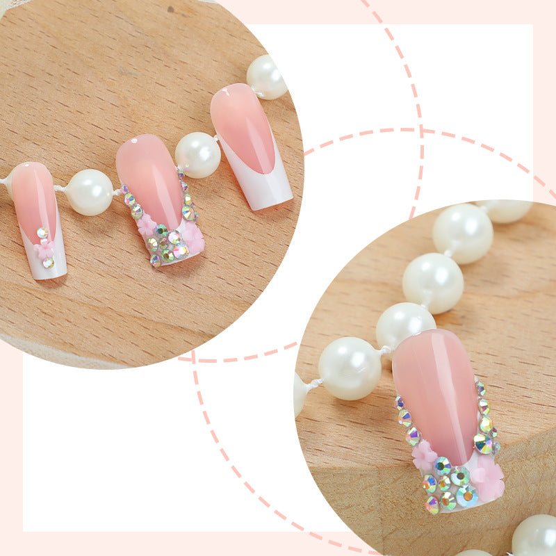 Decorative Press-On Nail Set with Elegant Accent Designs Acalora