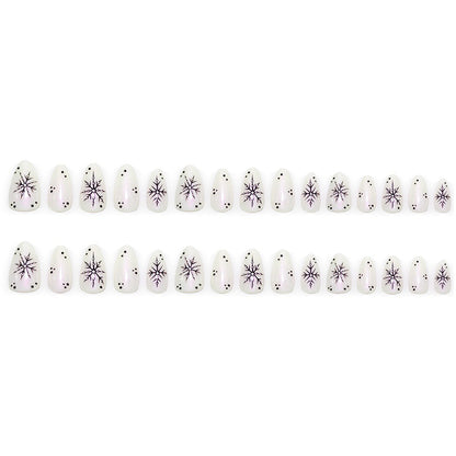 Artificial nail set with snowflake pattern Acalora