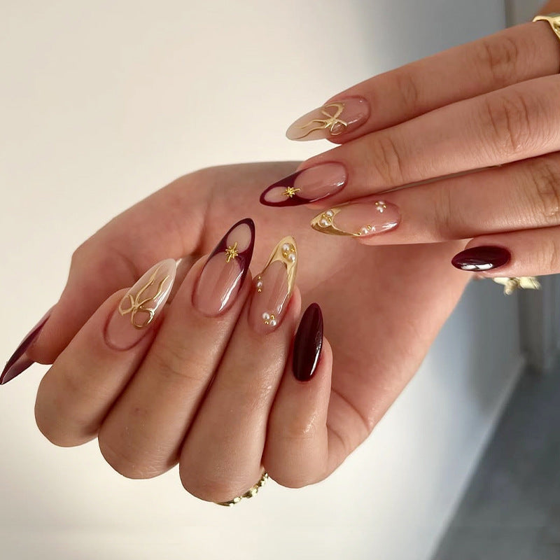 Premium Press-On Nail Set with Glamorous Articulated Designs Acalora