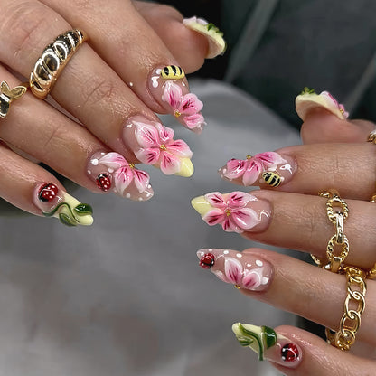 Floral Design Decorative Press-On Nail Set Acalora