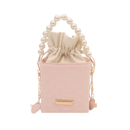 Elegant Pearl-Handled Mini Bucket Bag Acalora