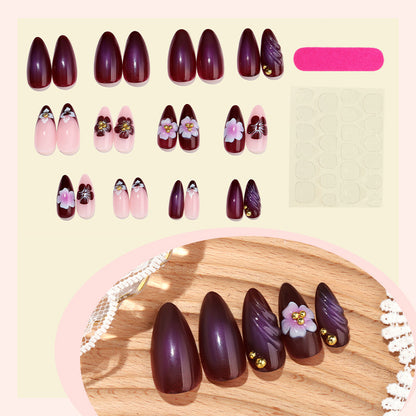 Floral Embellished Press-On Nail Set Acalora 1788496103