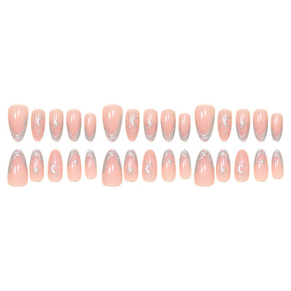 Celestial Themed Stiletto Nail Art Tips Acalora
