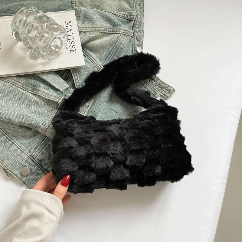 Cozy Textured Plush Handbag Acalora