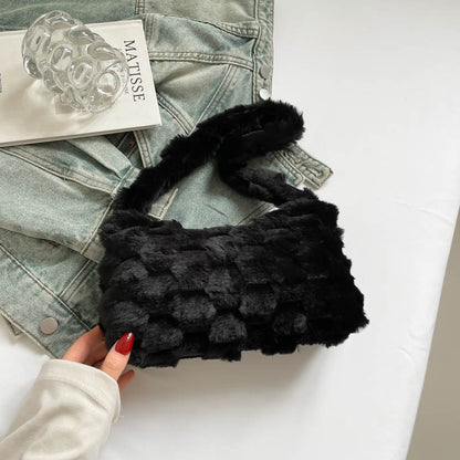 Cozy Textured Plush Handbag Acalora