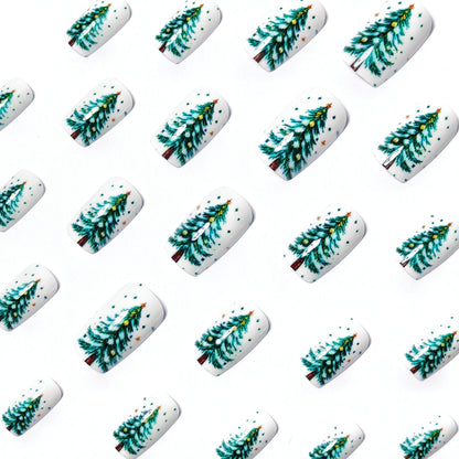 Holiday-Themed Artistic Tree Design Nail Art Acalora