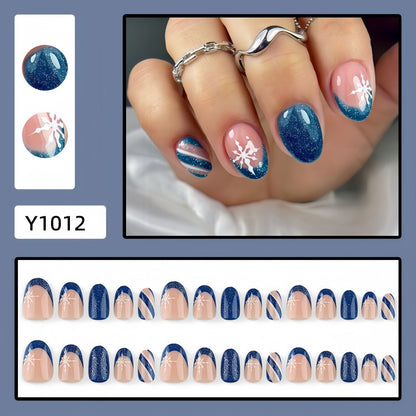 Artificial Nail Set with Glittering Winter Motifs Acalora