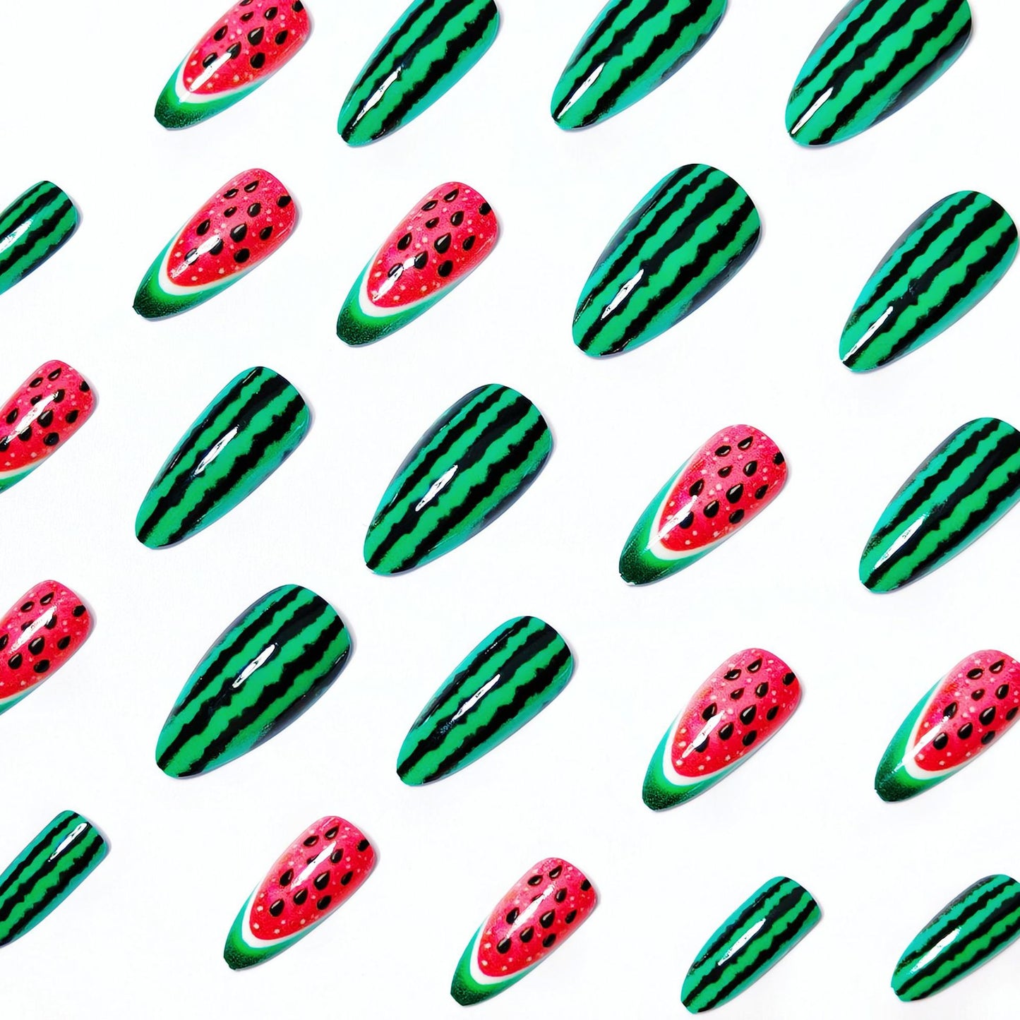 Watermelon-Inspired Nail Art Acalora