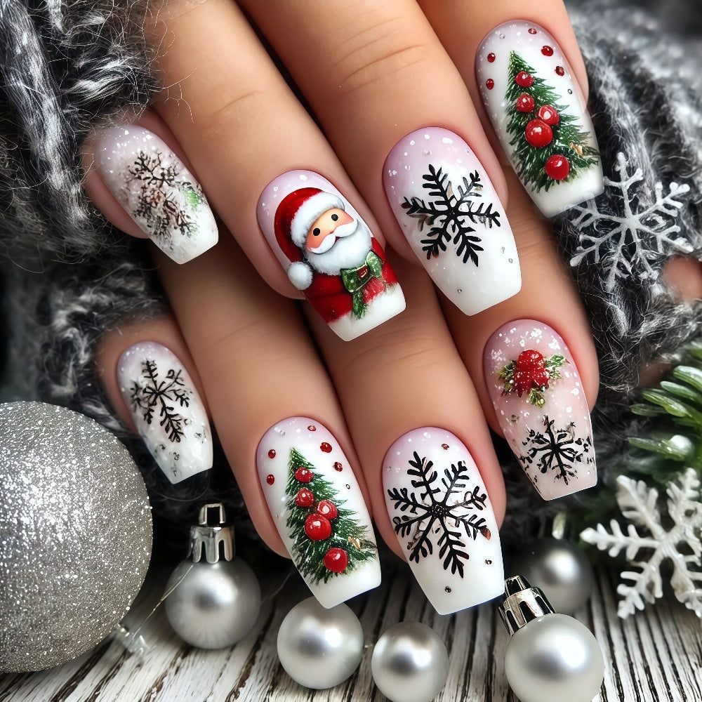 Festive artificial nails with Christmas motifs Acalora
