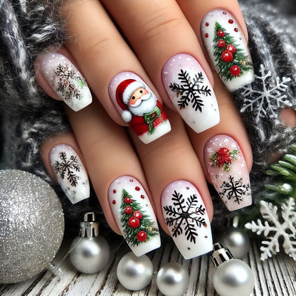 Festive artificial nails with Christmas motifs Acalora