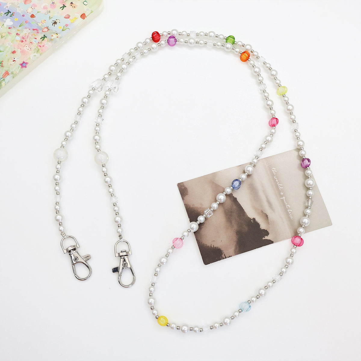 Beaded Eyewear Chain with Stylish Checker Design Acalora