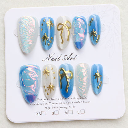 Artistic Nail Art Set with Metallic Accents Acalora