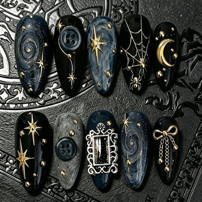 Celestial Themed Press-On Nail Art Acalora