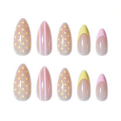 Decorative Polka Dot and Gradient Press-On Nails Acalora