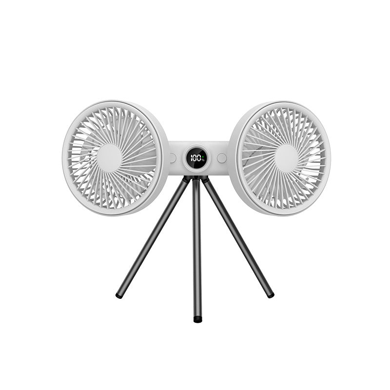 Ladies' pedestal fan with dual fan heads and digital control Brehn