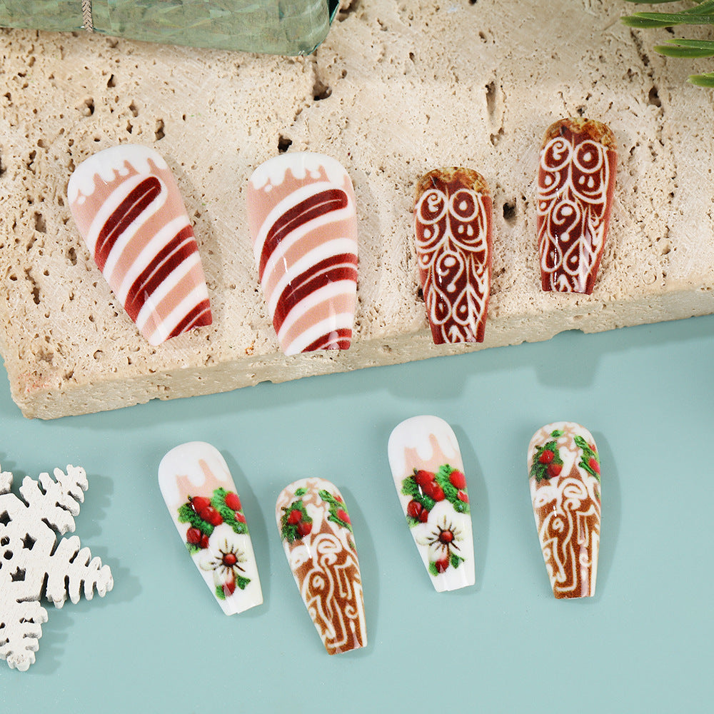Artificial nails with Christmas design Acalora