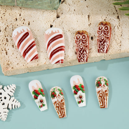 Artificial nails with Christmas design Acalora