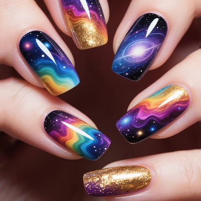Celestial Galaxy Nail Art Acalora