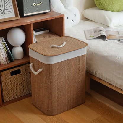 Elegant laundry container with removable lid and sturdy handles Acalora
