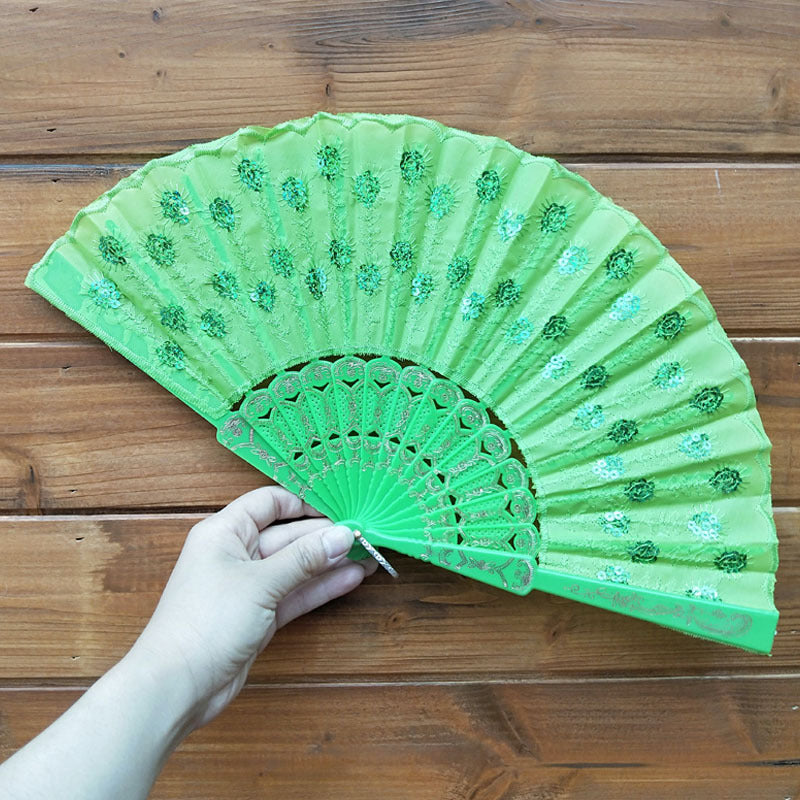 Ladies' handmade fan with fine embroideries Brehn